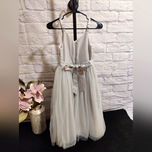 Flower Girls Spaghetti Strap Tulle Dress Long A Line Wedding Pageant Dress - Picture 5 of 8